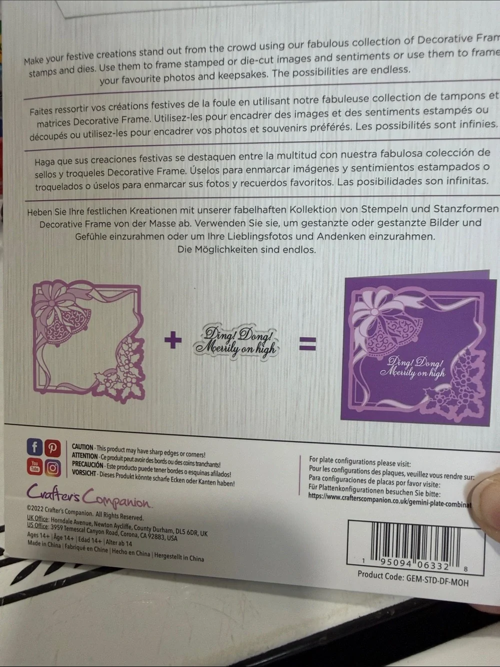 Crafters Companion Merrily In High Decorative Frame Stamp & Die Set